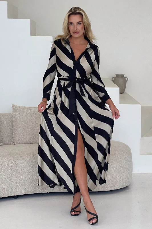 Angela Bias Stripe Midi Dress