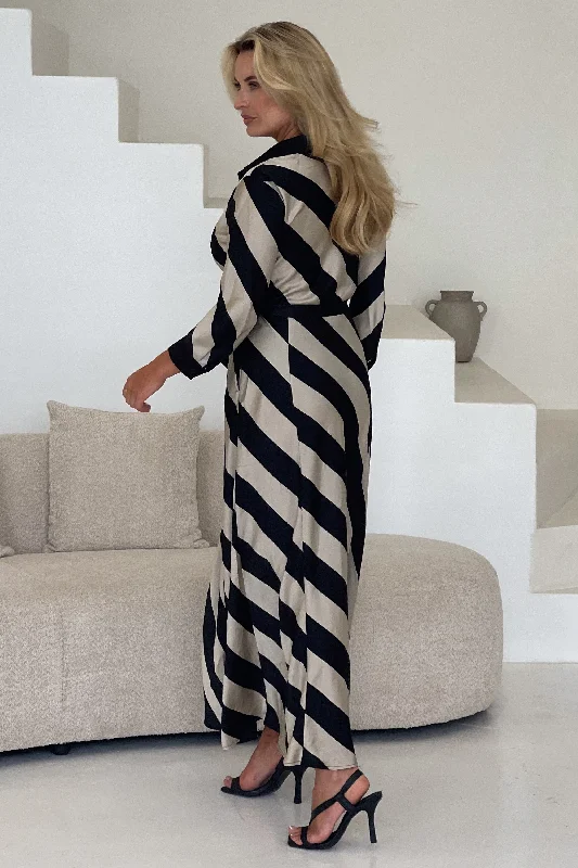 Angela Bias Stripe Midi Dress