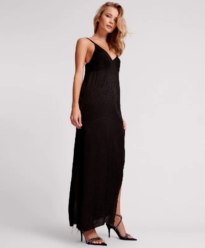 ANIMAL JAQUARD MAXI SLIP DRESS