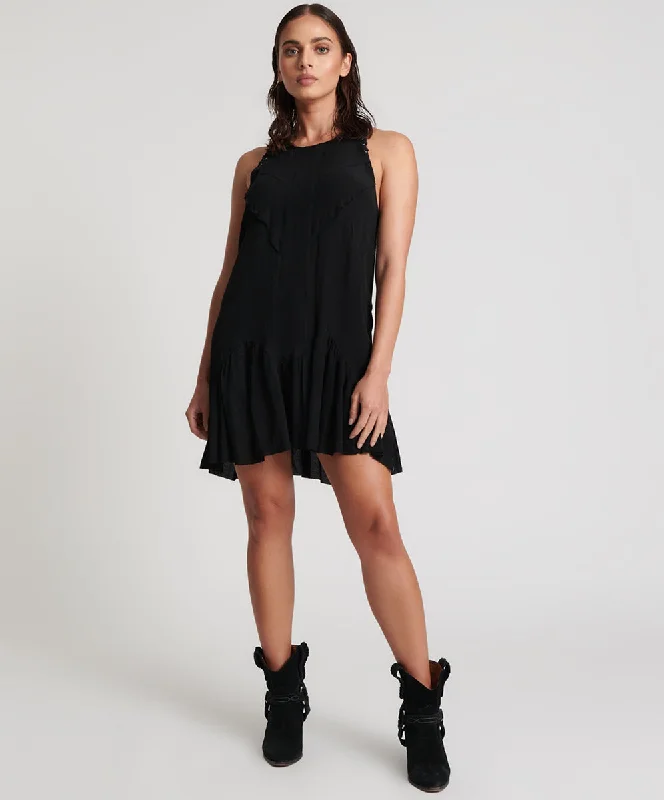 BLACK LACED CHARLESTON DRESS