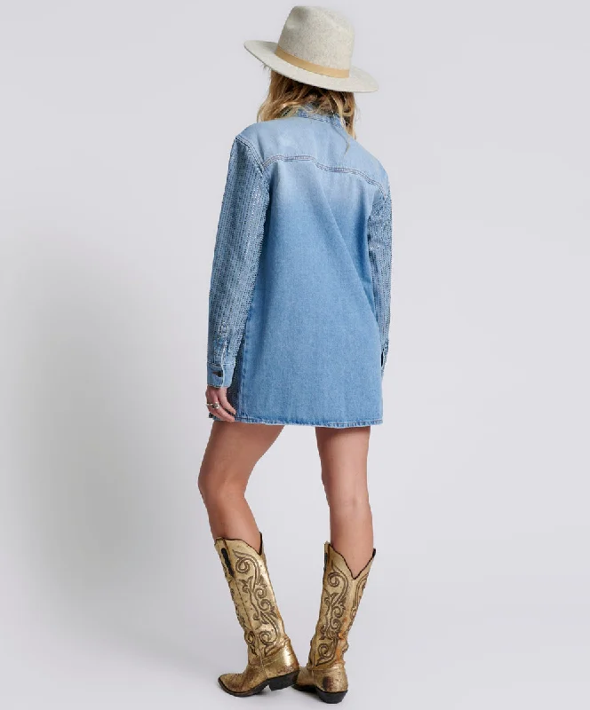 DESERT JEWEL DENIM TRUCKER DRESS