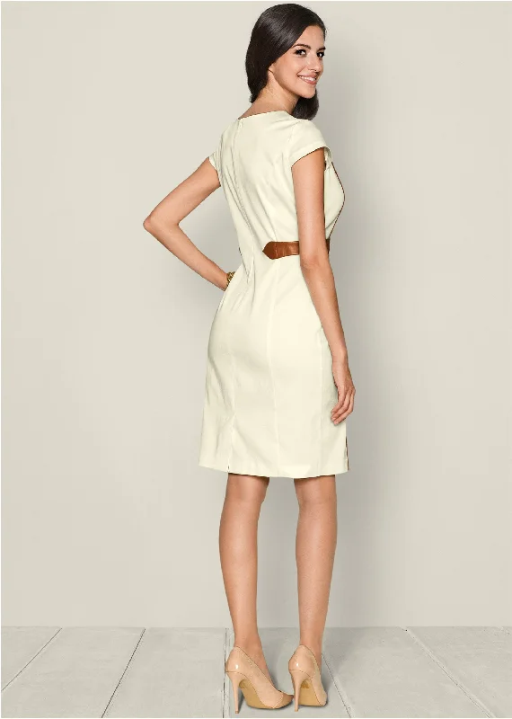 Waist detail dress - Ivory