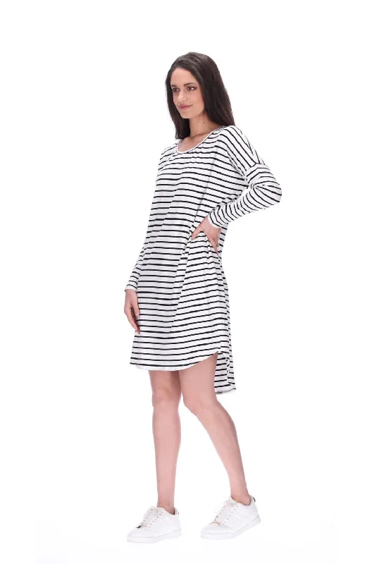 Kobi Dress Black/White Stripe