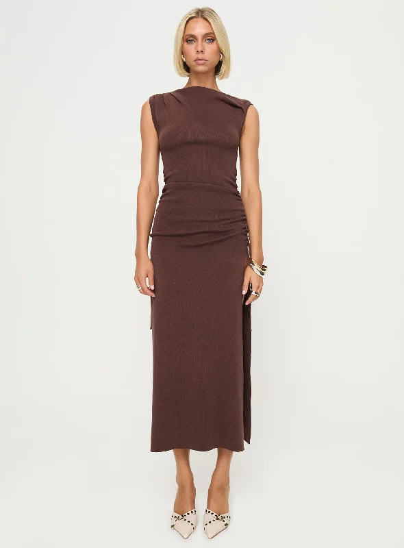 Original Sin Dress Midi Dress Chocolate