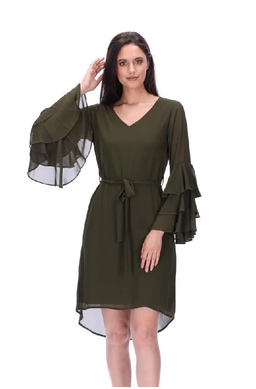 Perla Shift Dress Khaki