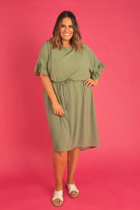 Aria Midi Dress Khaki