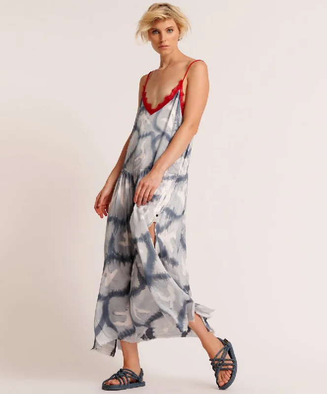 REFLECTION HAND PRINTED HIDEAWAY SLIP DRESS