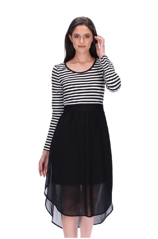 Siri Long Sleeve Midi Dress Black