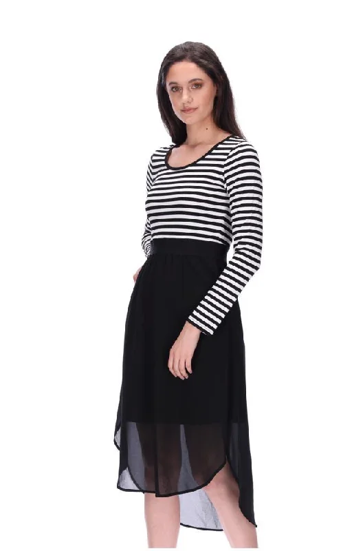 Siri Long Sleeve Midi Dress Black