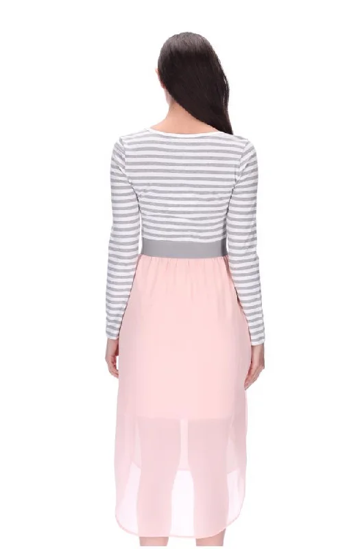 Siri Long Sleeve Midi Dress  Pink