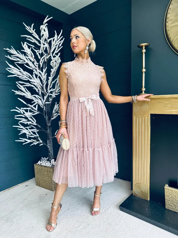 Steph Occasion Midi Dress Blush