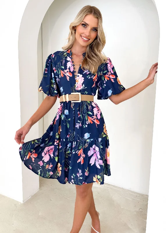 Tamra Dress - Navy Floral