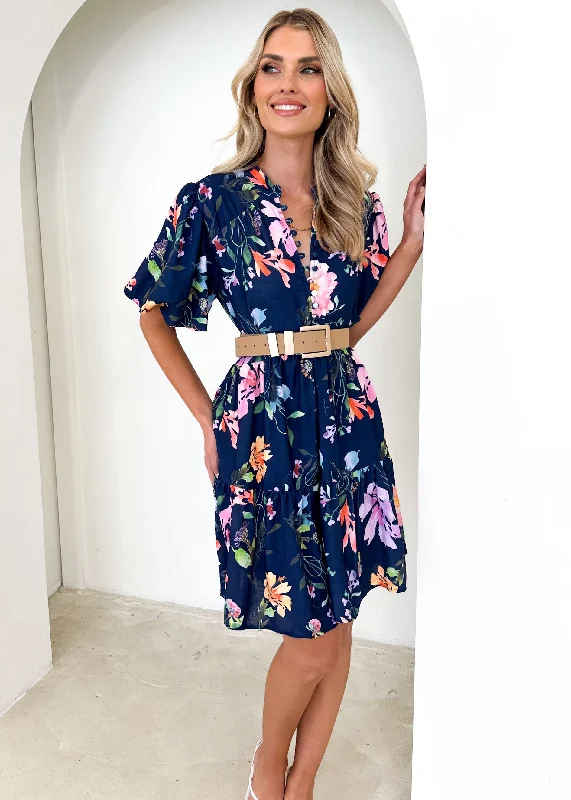 Tamra Dress - Navy Floral