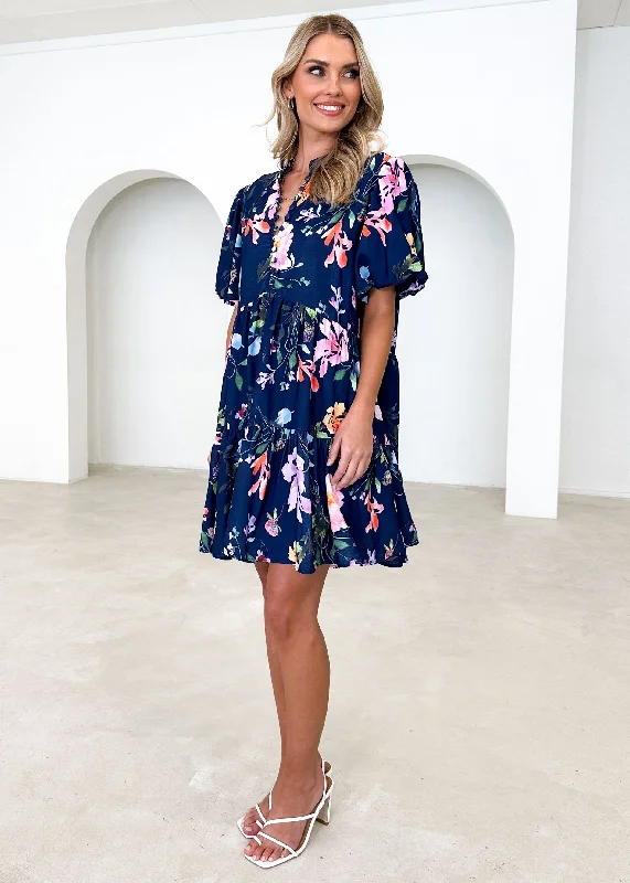 Tamra Dress - Navy Floral