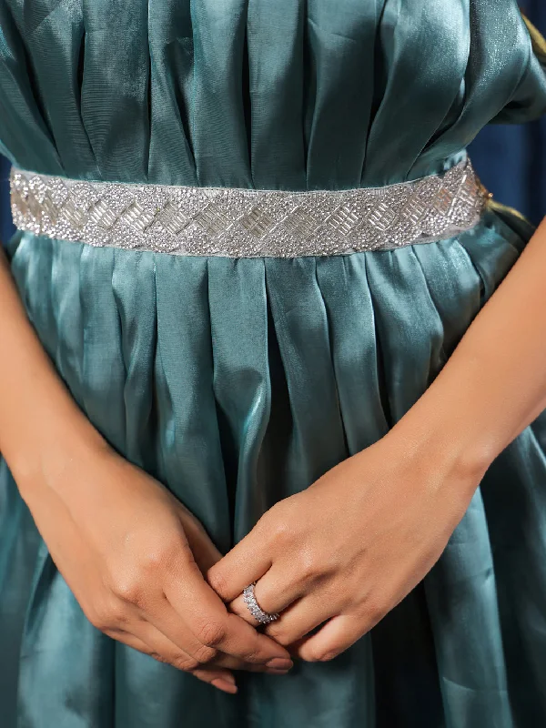 Teal Lagoon Cascade Elegance Dress