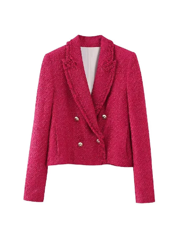 Textured Tweed Crop Blazer