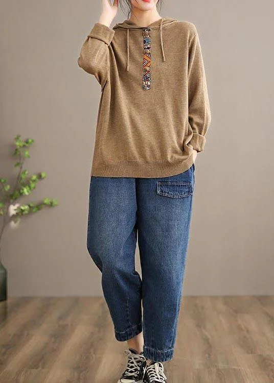 Handmade Spring Casual Pants Oversize Denim Blue Photography Elastic Waist Trousers