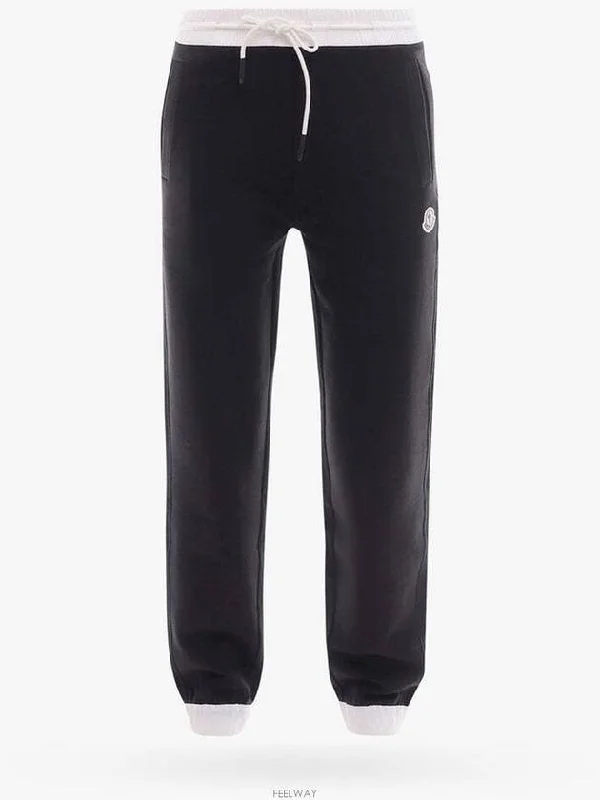 Women's Contrast Trim Drawstring Jogger Track Pants Black