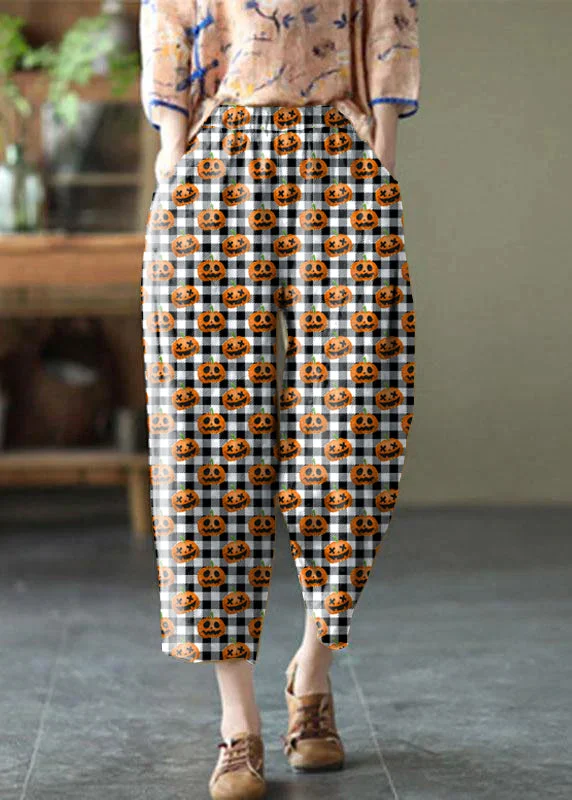 Natural Yellow Elastic Waist Summer Linen Harem Pants