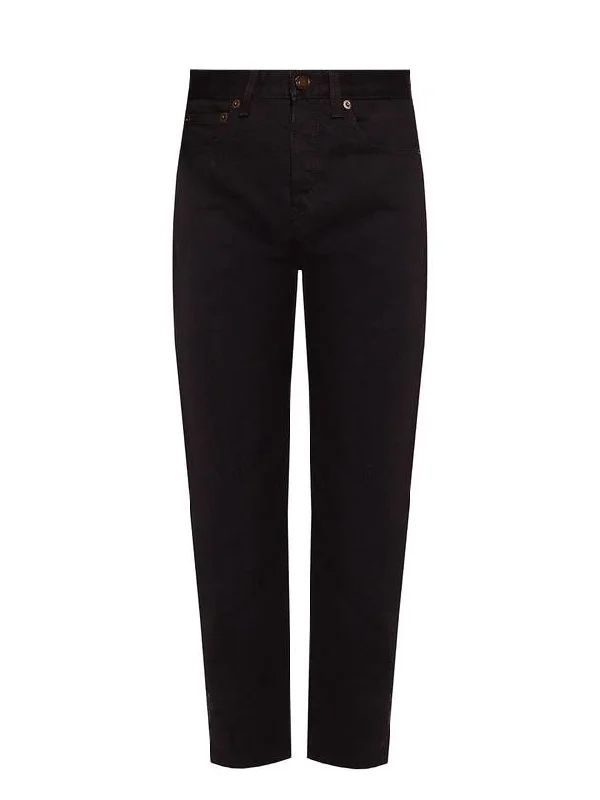 Women's Cotton High Waist Pants Black