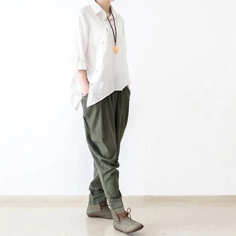 Tea Green Linen Pants Jodhpurs Winter Pants