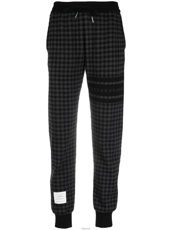 Cotton Gunclub Check Jacquard Engineered 4 Bar Sweat Track Pants Black