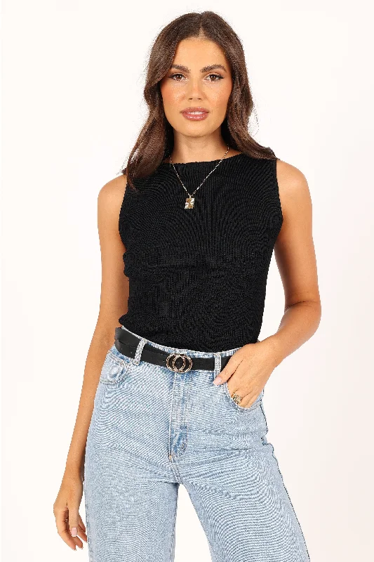 Alexandra Knit Top - Black