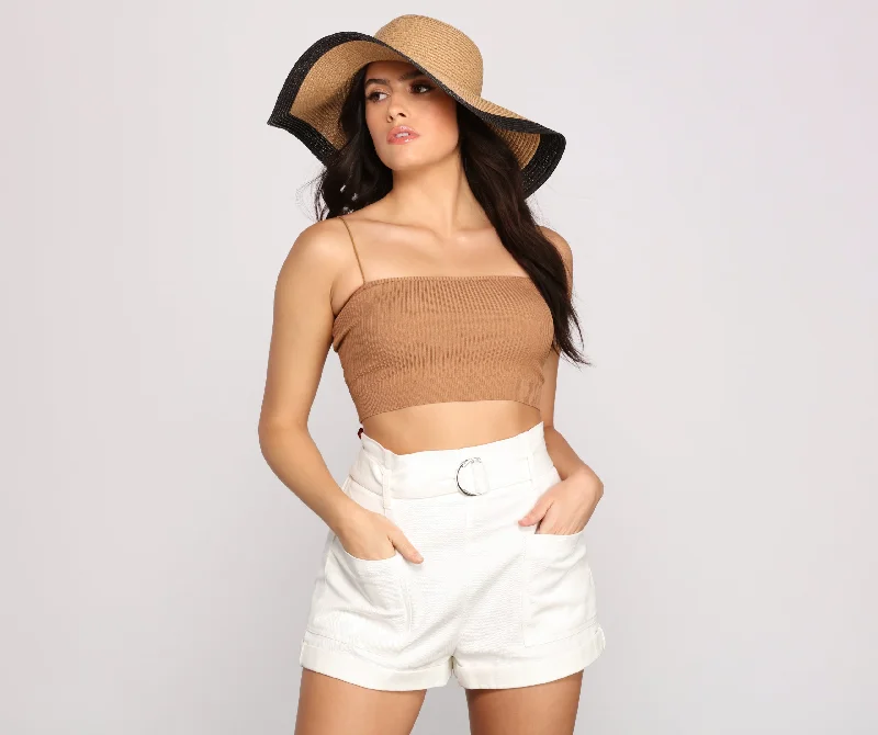 Basic Ribbed Knit Crop Top