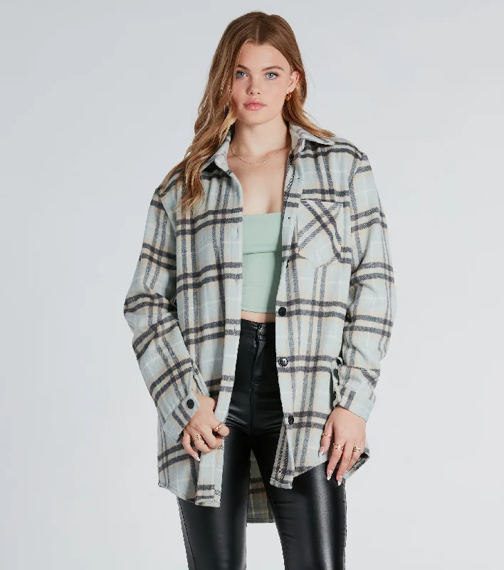 Check Ya Later Plaid Flannel Shacket