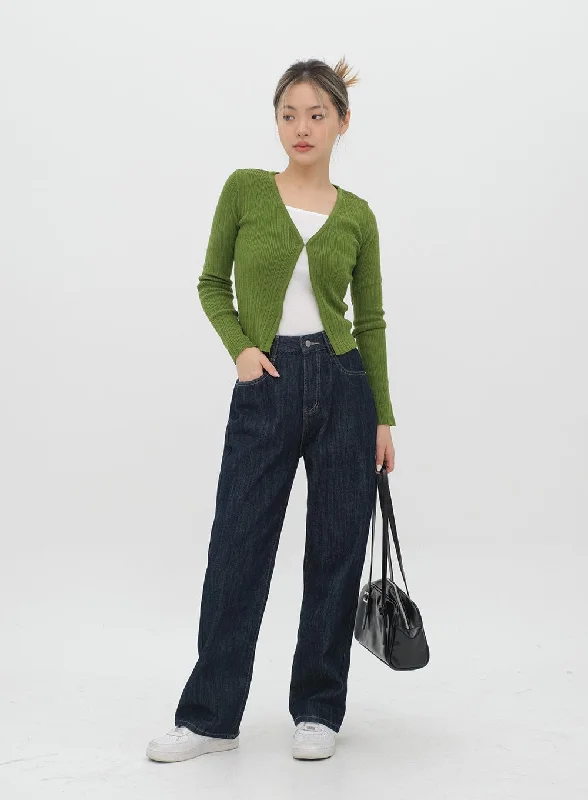 Cropped Cardigan with Front Hook F3