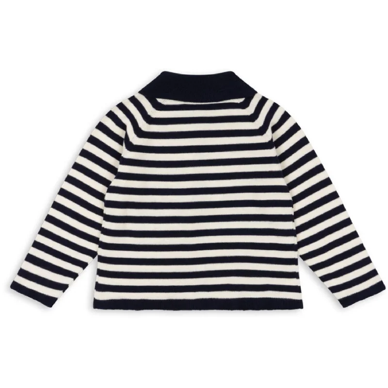 Konges Sløjd Navy Stripe Venton Knit Cardigan Gots