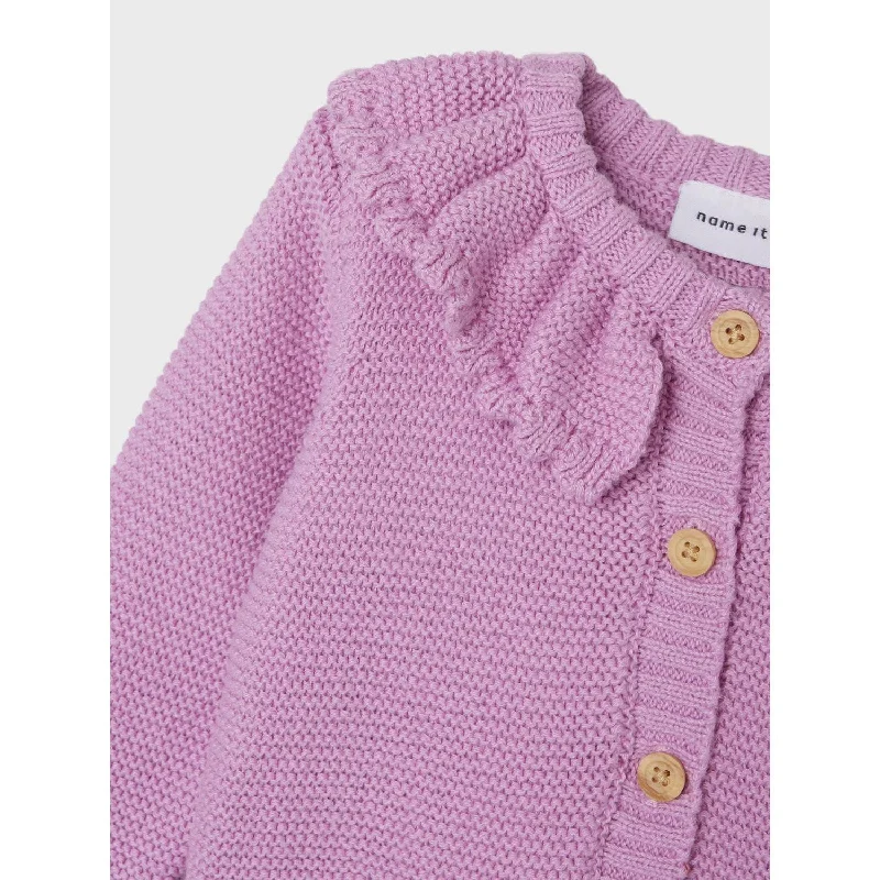 Name It Pastel Lavender Lianne Knit Cardigan