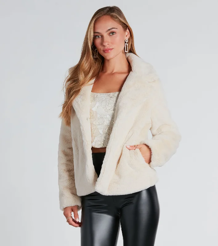 So Fur It Faux Fur Collared Jacket