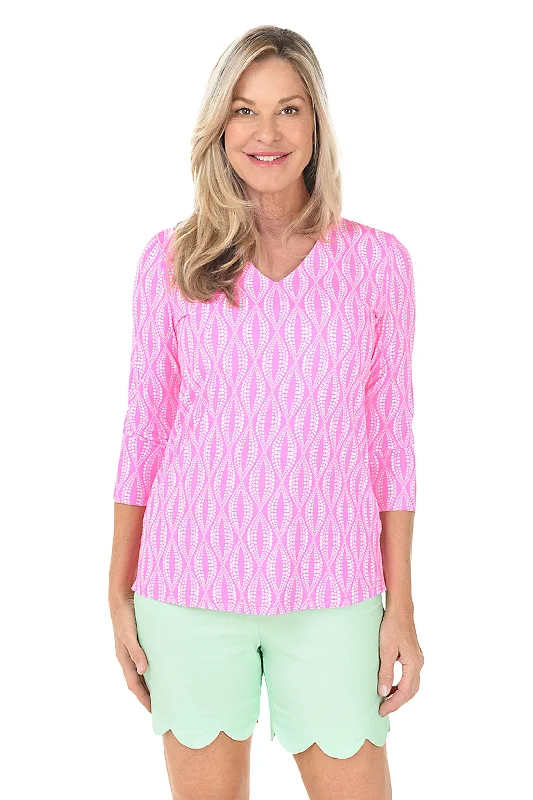 Dot Your Eyes Classic UPF50+ V-Neck Top