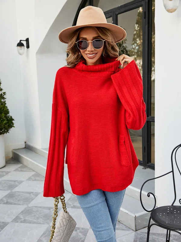 TastyHottie - women's loose large size turtleneck sweater