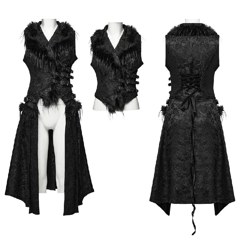 Women's Gothic Lace-up Jacquard Detachable Vest