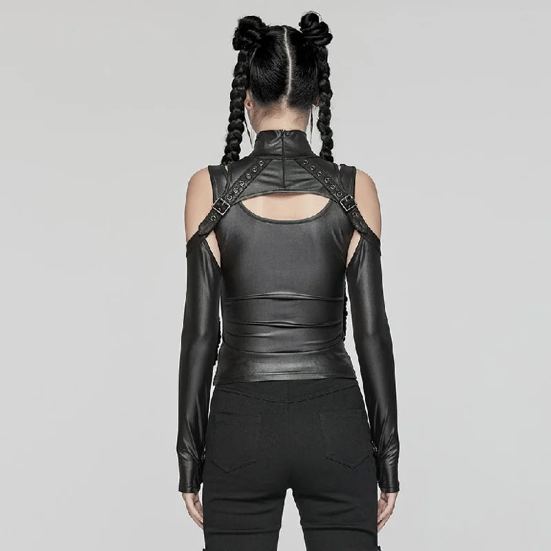 Women's Punk Off-the-shoulder Two-piece Vest