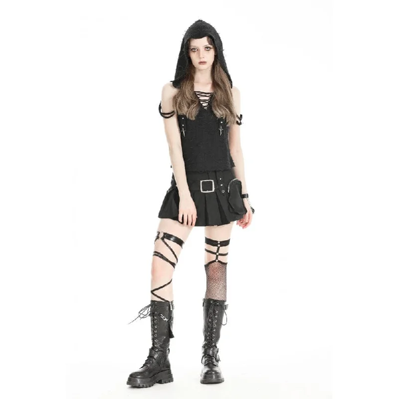 Women's Punk Plunging Distressed Vest