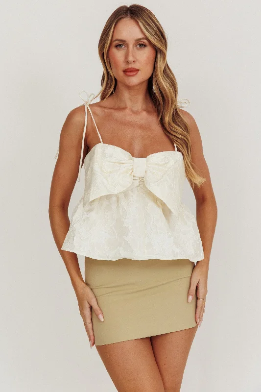 Angie Babydoll Top Ivory