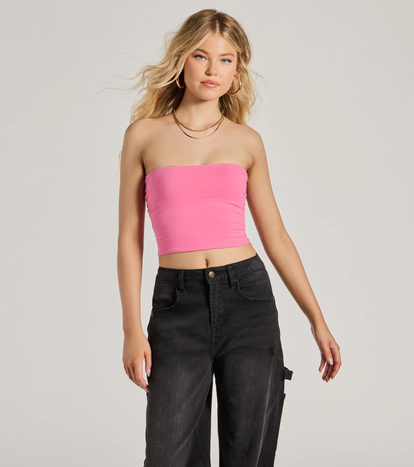 Daytime Perfect Strapless Tube Crop Top