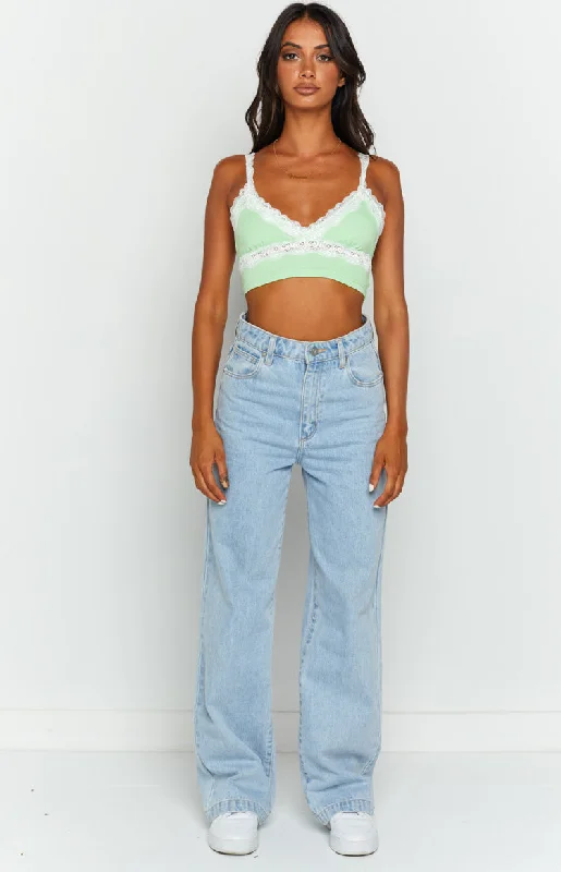 Elora Green Crop Top