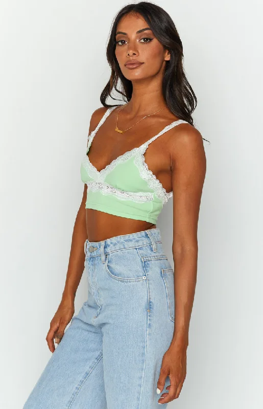 Elora Green Crop Top