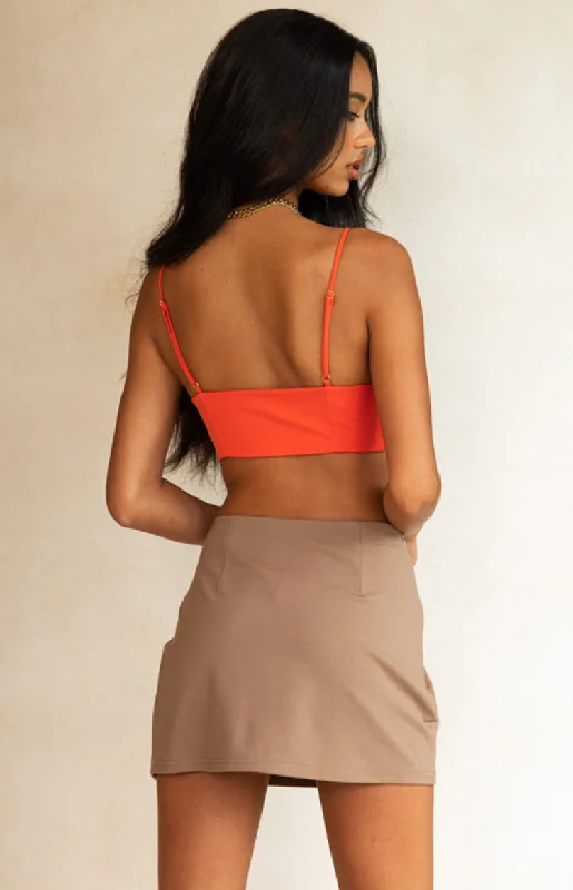 Heather Orange Crop Top