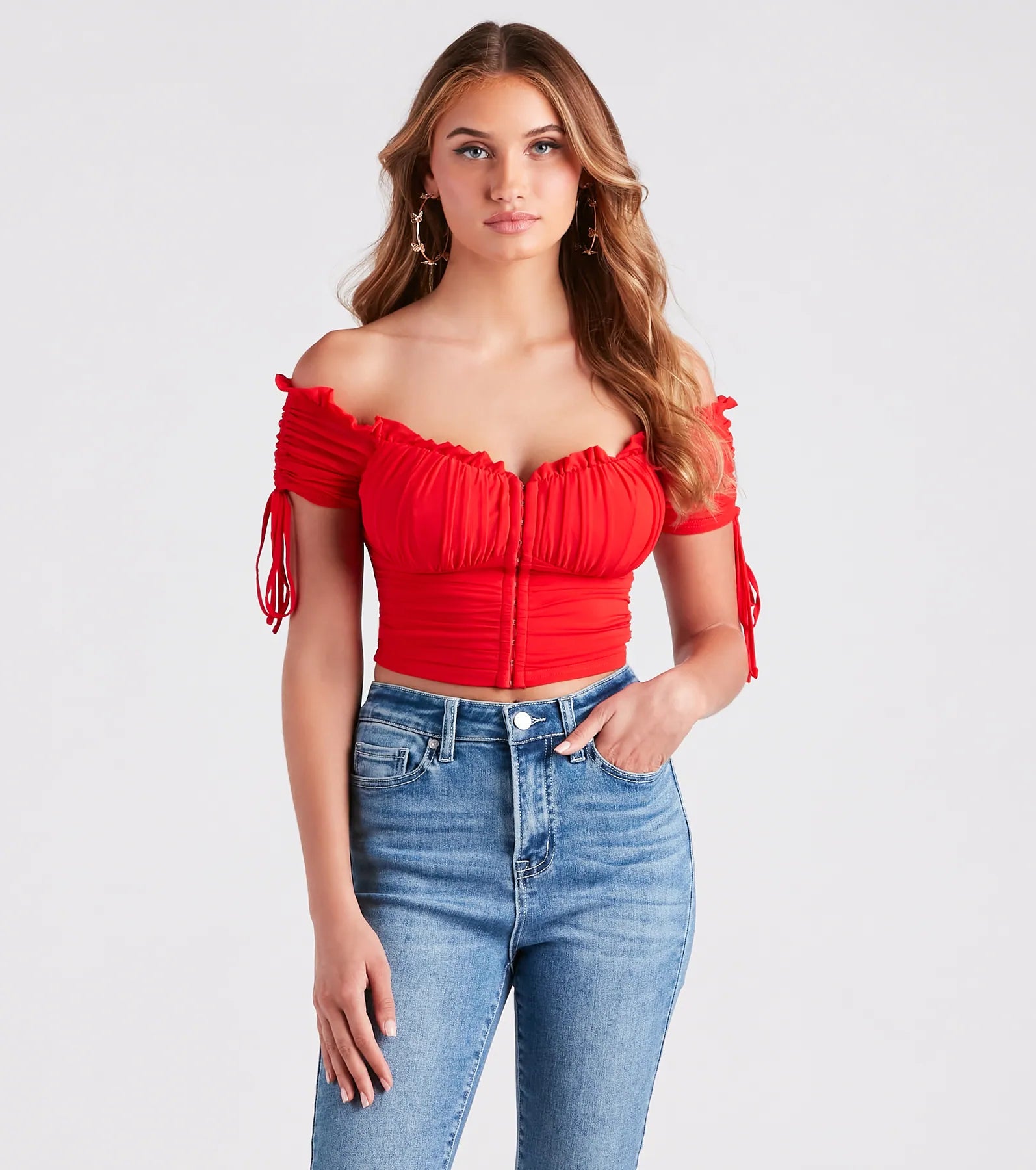 Hooked In Ruched Crop Top