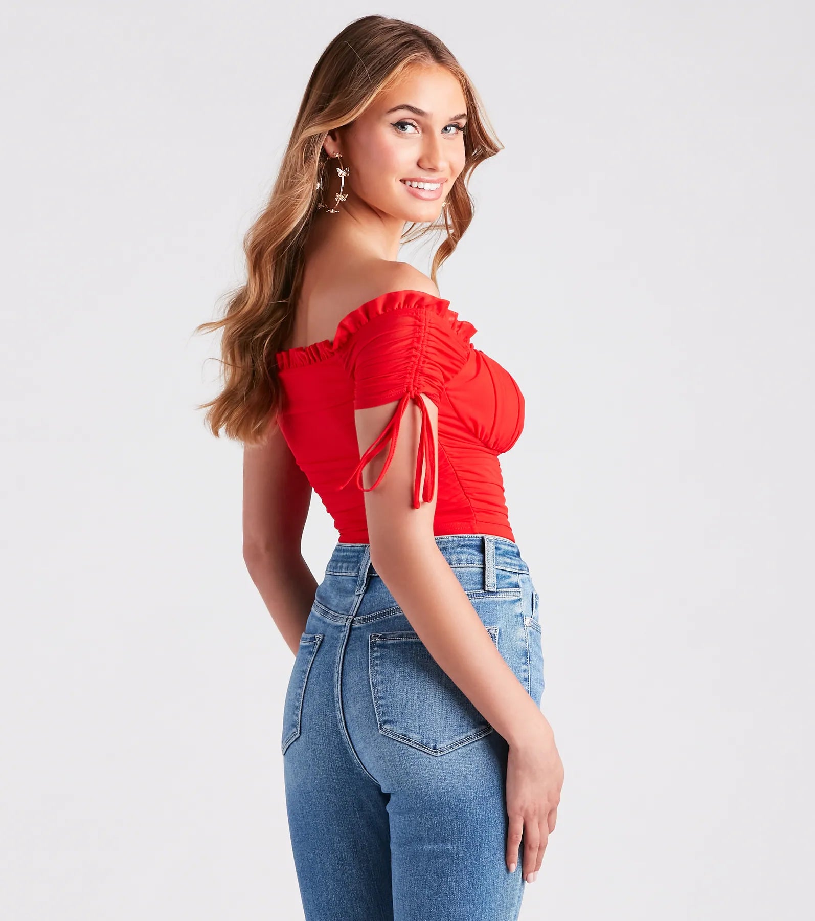 Hooked In Ruched Crop Top