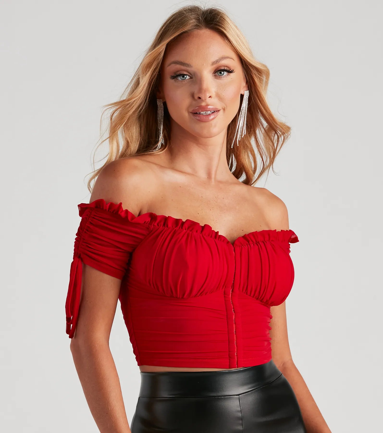 Hooked In Ruched Crop Top