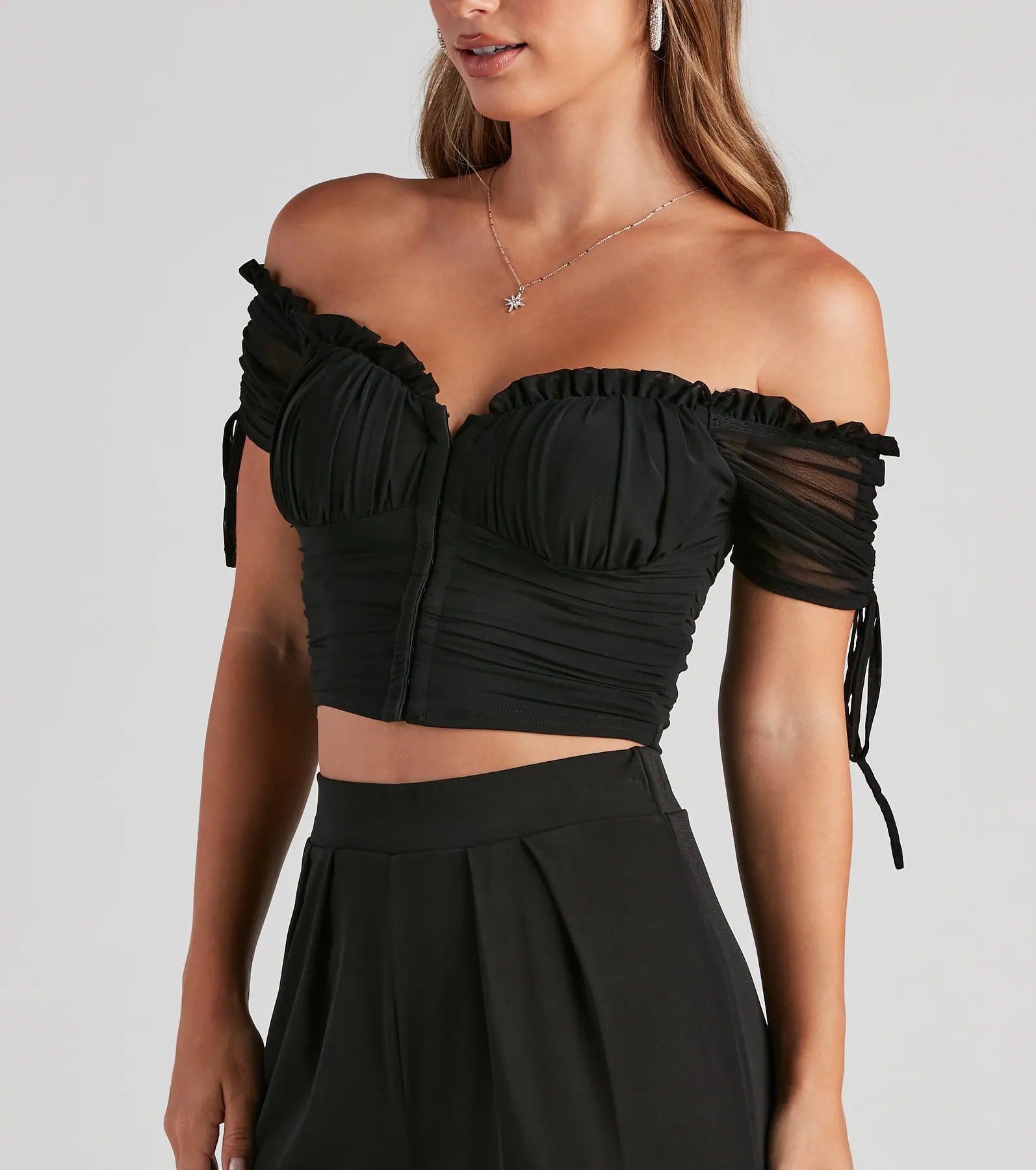 Hooked In Ruched Crop Top