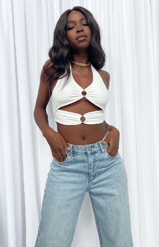 Millie White Halter Top