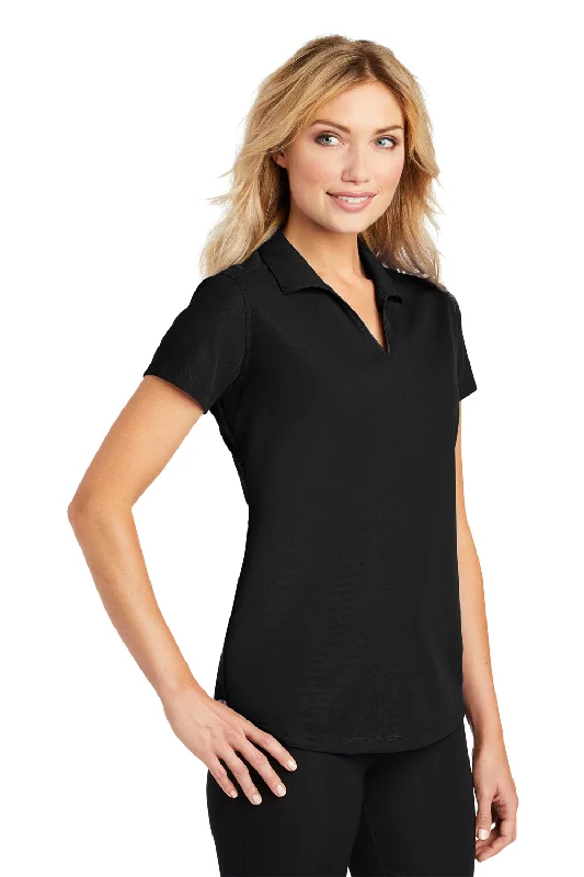 Port Authority Womens Dry Zone Moisture Wicking Short Sleeve Polo Shirt - Black