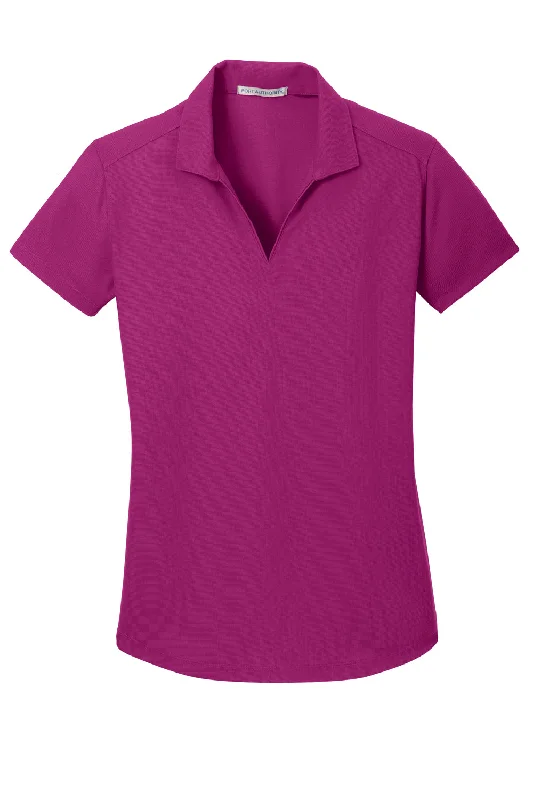 Port Authority Womens Dry Zone Moisture Wicking Short Sleeve Polo Shirt - Magenta Purple